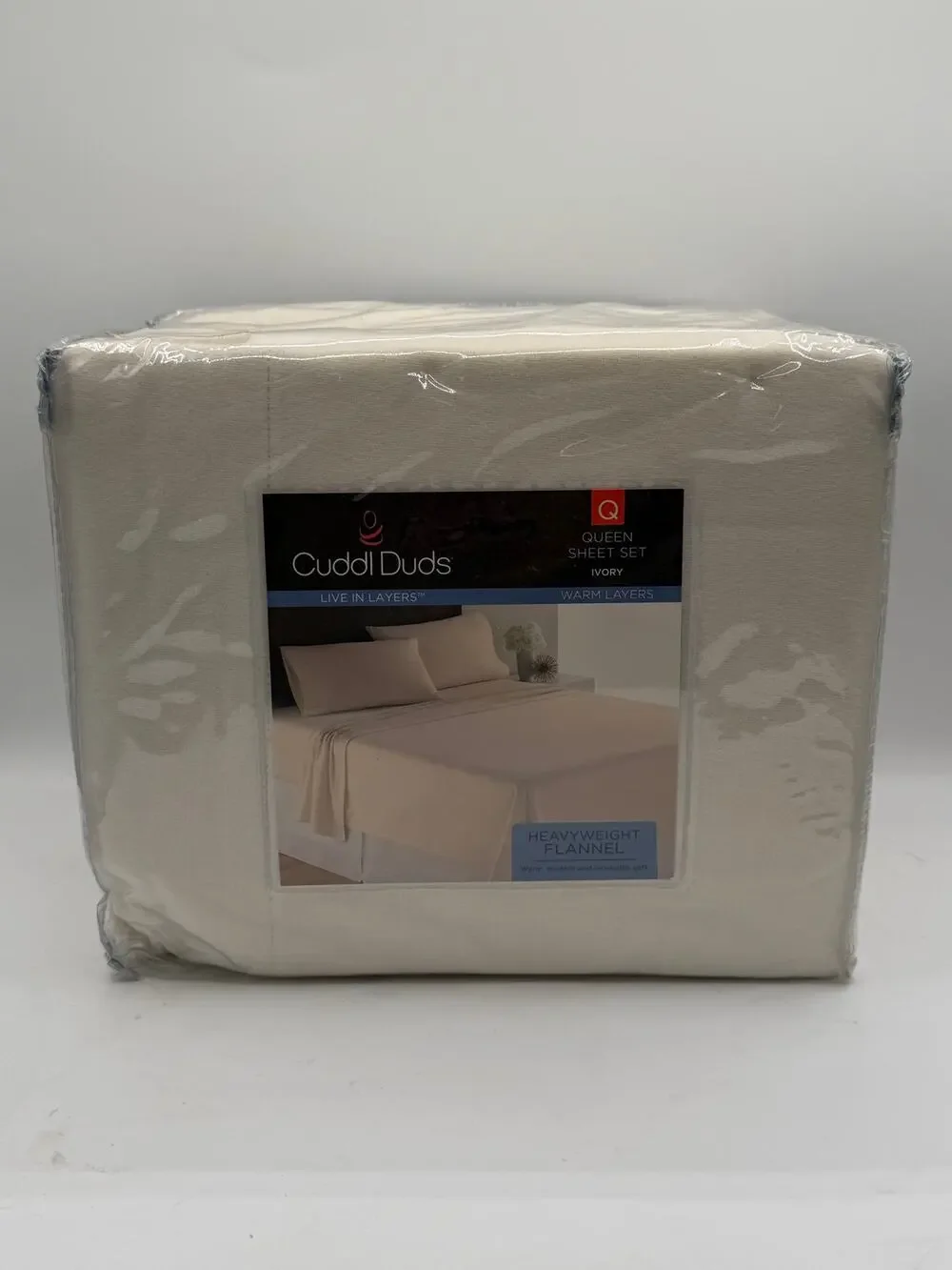 Cuddl Duds Heavyweight Flannel Queen Sheet Set – Ivory - New in Package